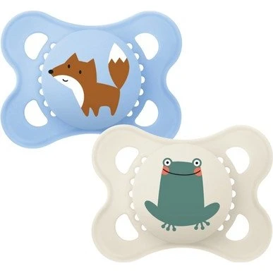 MAM Original 2-pack, Blå/Natur, 0-6 måneder, Symmetrisk Latex