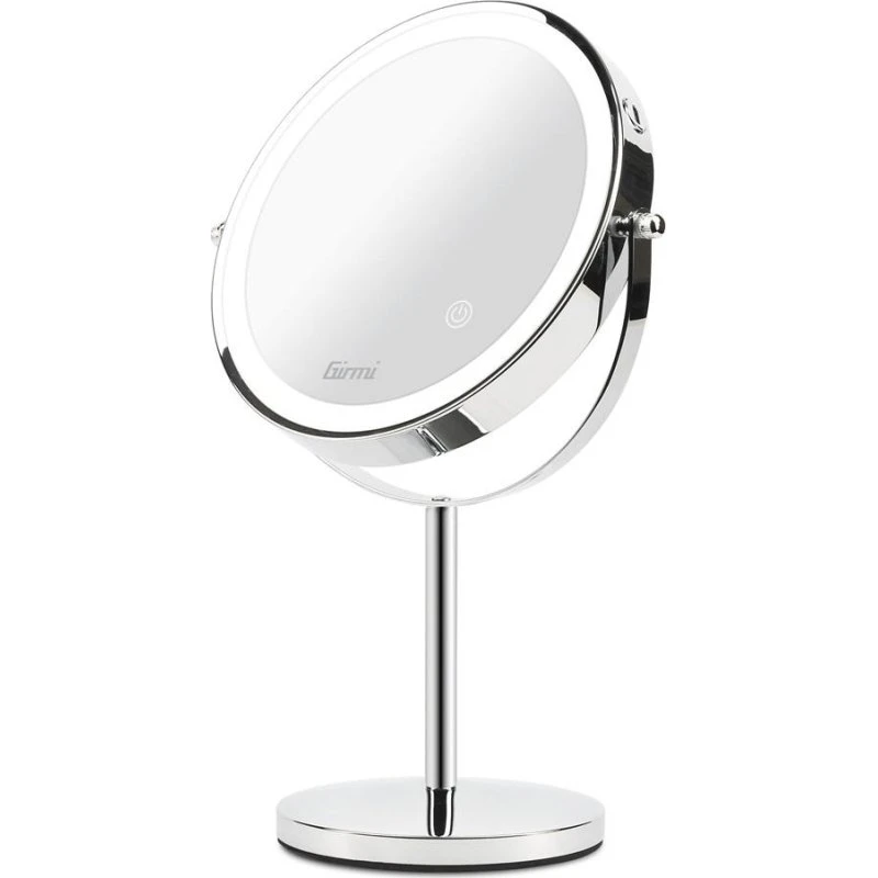 Girmi BE02 Makeupspejl med LED, 1x/3x, 360°, krom