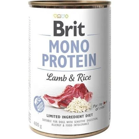 Brit Mono Protein Lam & Ris Vådfoder 400 g