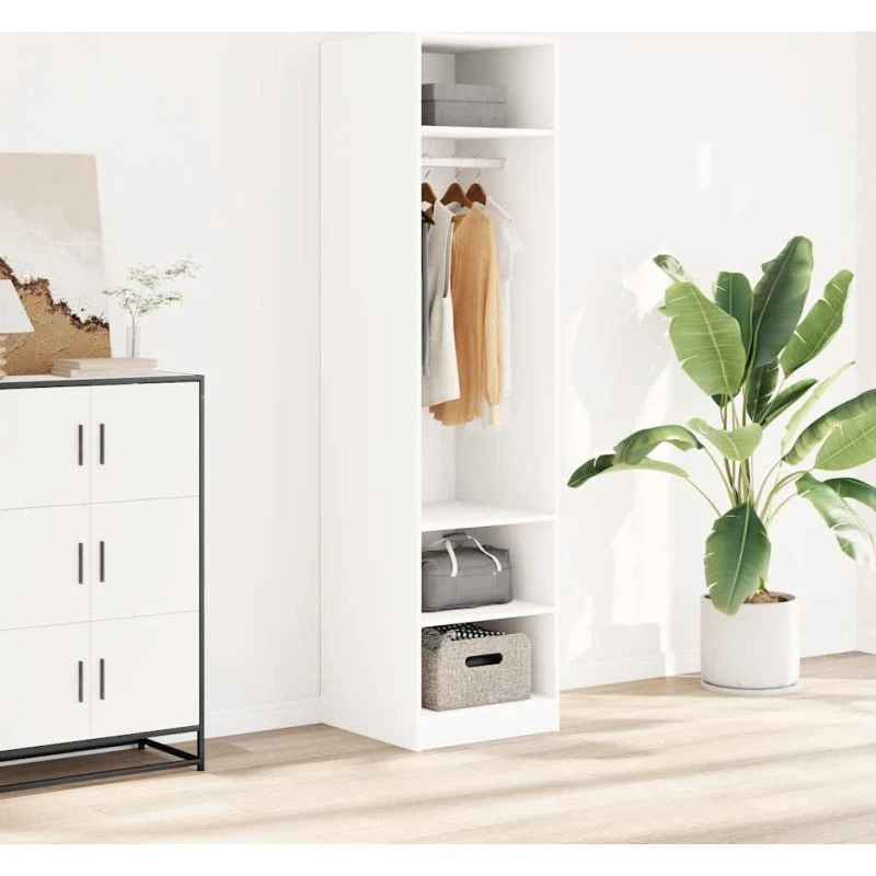 vidaXL Klædeskab 50x50x200 cm Konstrueret Træ Hvid