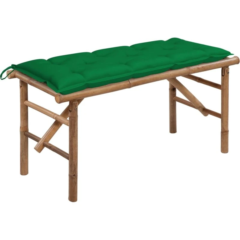 vidaXL Foldbar Havebænk med Hynde 118 cm Bambus