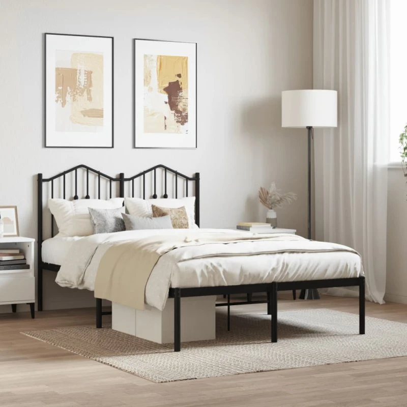 vidaXL sengeramme 120x190 cm metal sort