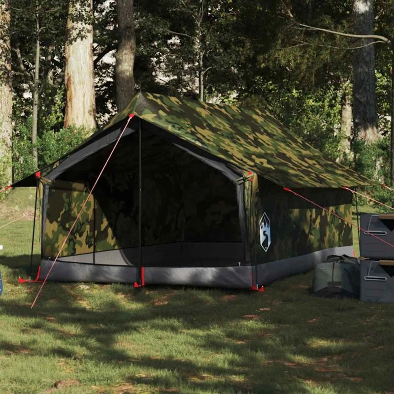 vidaXL 2-personers vandtæt camouflage campingtelt