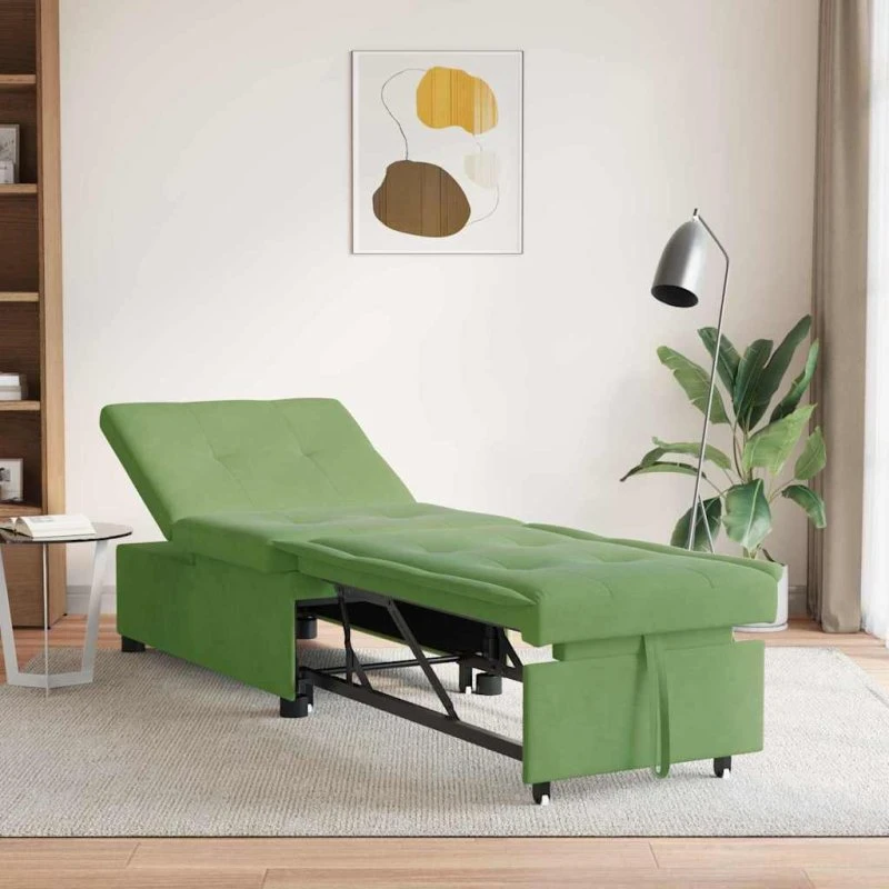 vidaXL Sovesofa Lys Grøn 194 x 67 x 82 cm Fløjl