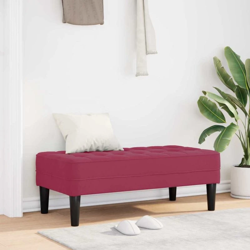 vidaXL bænk med pude Vinrød 113 x 57 x 39 cm Fløjl