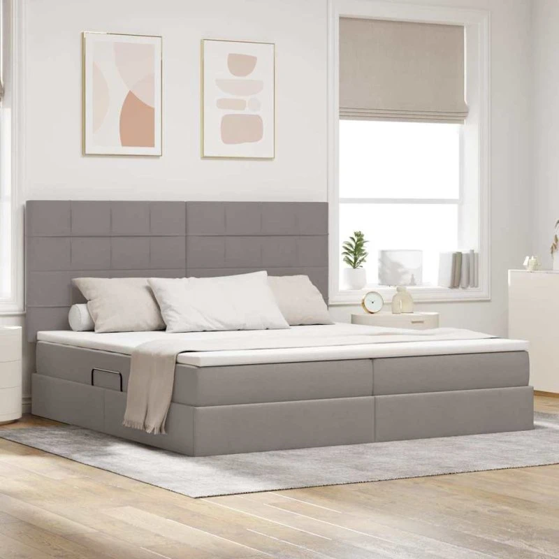 vidaXL Seng med opbevaring 200 x 200 cm Gråbrun