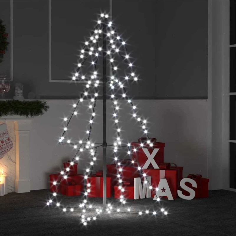 vidaXL lysende juletræ 78x120 cm, 160 LED'er, indendørs/udendørs, kold hvid