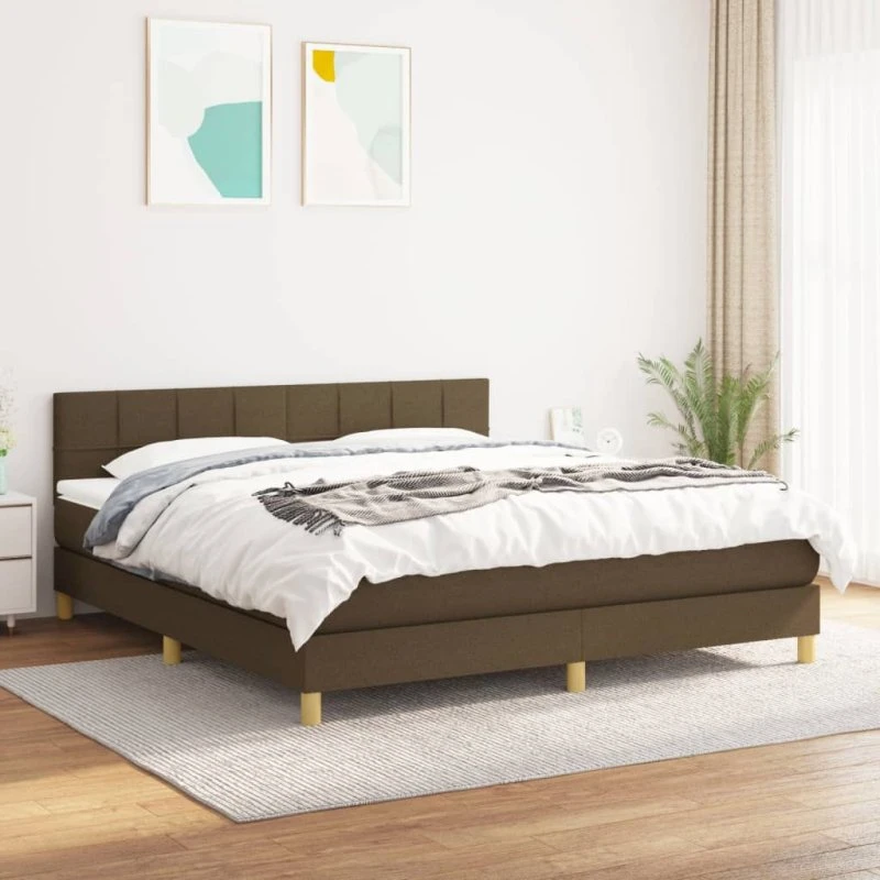 vidaXL Kontinentalseng 180x200 cm med Madras, Mørkebrun