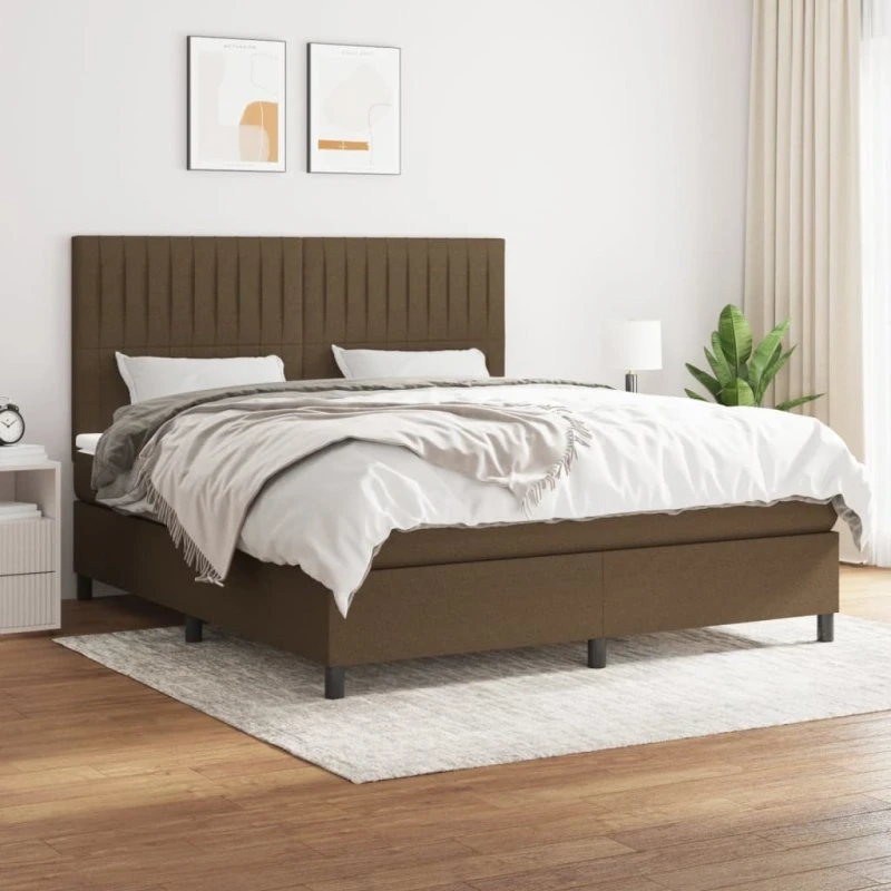 vidaXL Kontinentalseng 180x200 cm med Madras, Mørkebrun