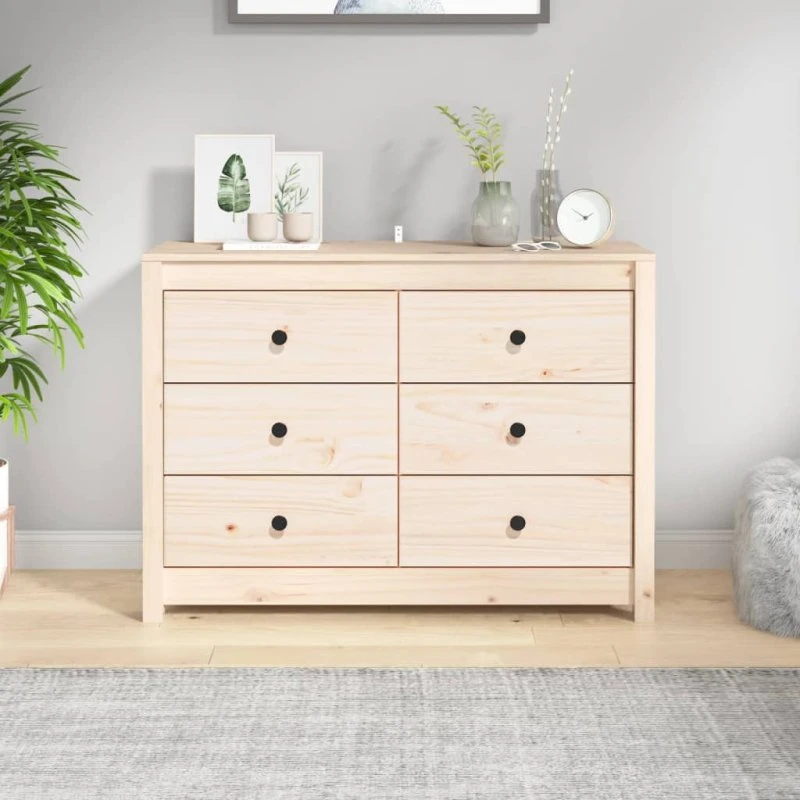 vidaXL Kommode 100x40x72 cm massivt fyrretræ naturfarvet