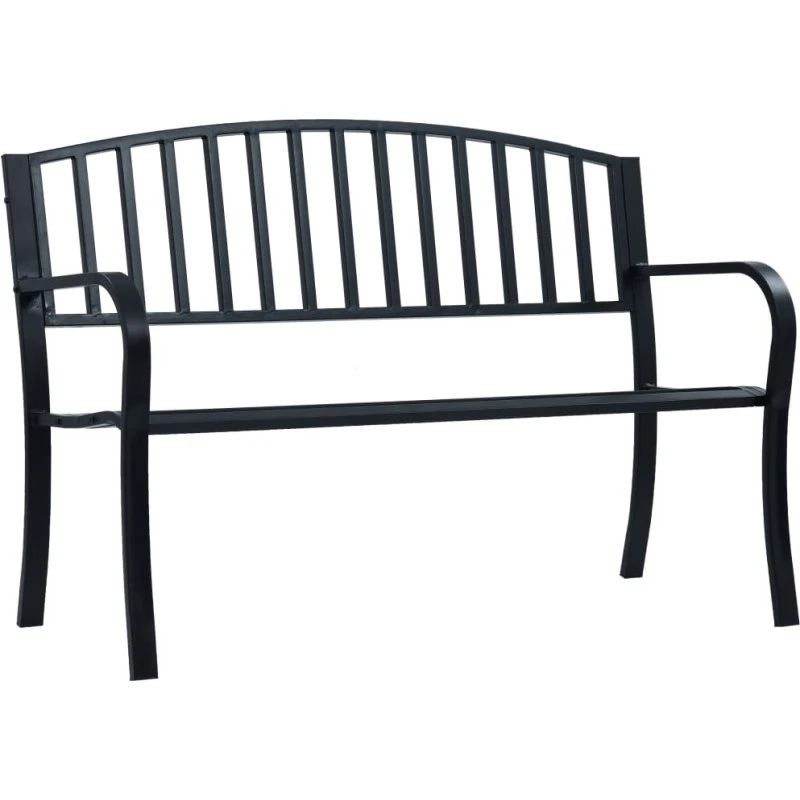vidaXL Havebænk 120 cm Stål Sort