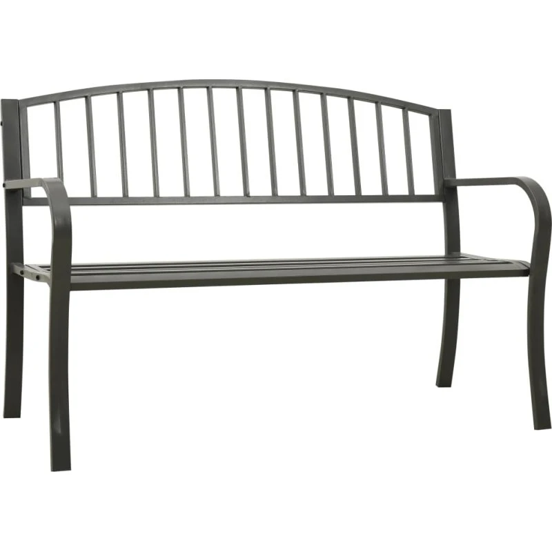 vidaXL havebænk 120 cm stål grå