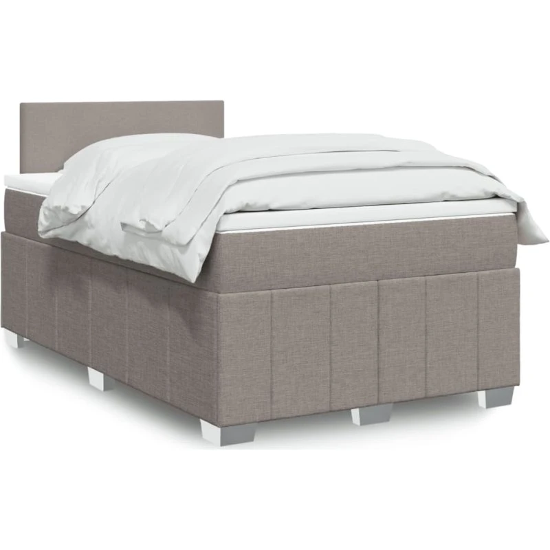 vidaXL Kontinentalseng 120x190 cm Gråbrun med Pocketmadras