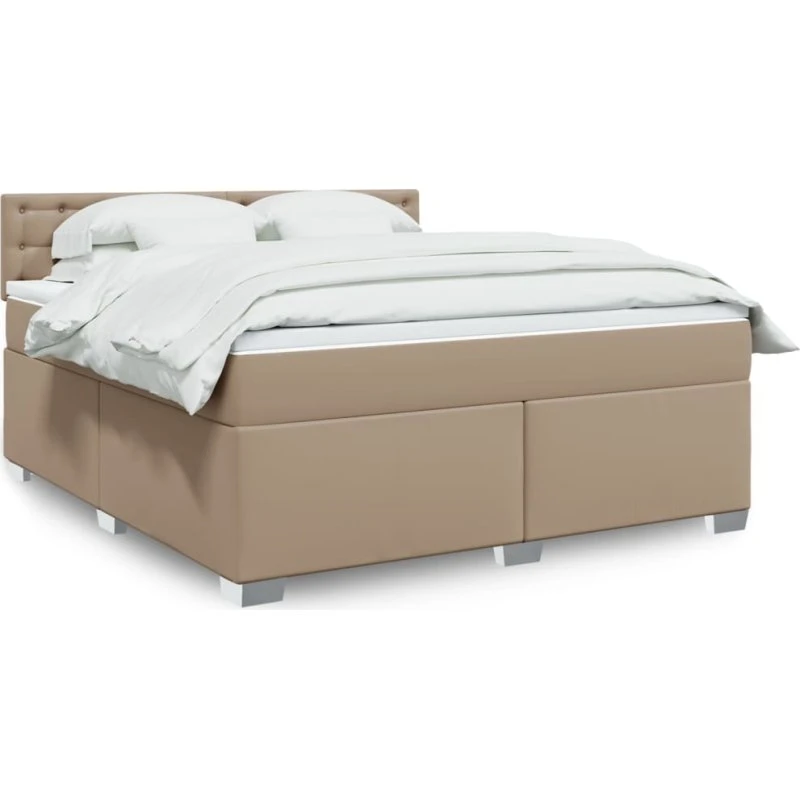 vidaXL Kontinentalseng 180x200 cm Kunstlæder Cappuccino