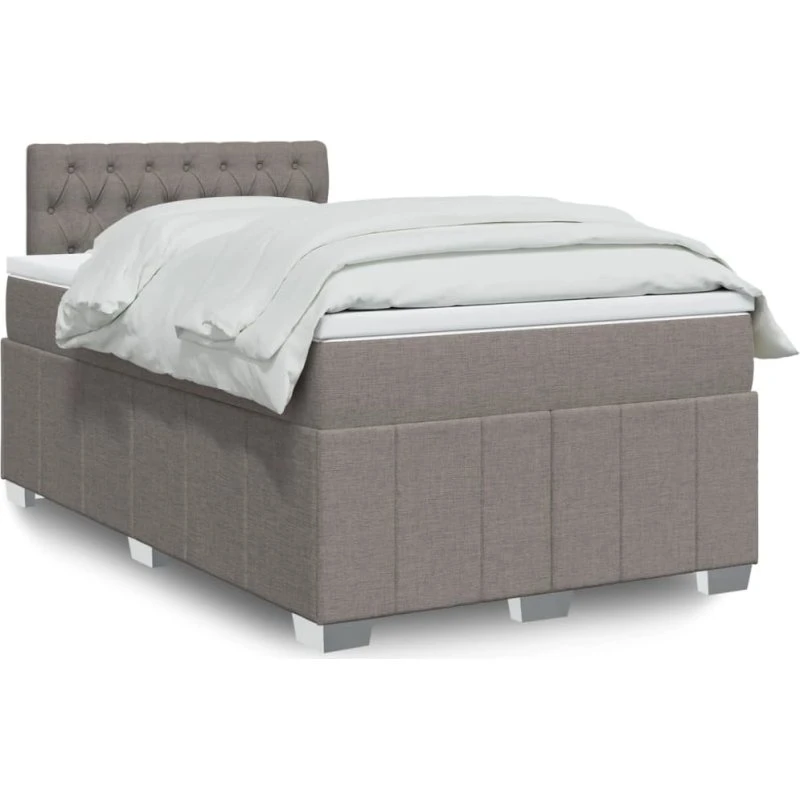vidaXL Kontinentalseng 120x190 cm gråbrun med pocketfjedermadras