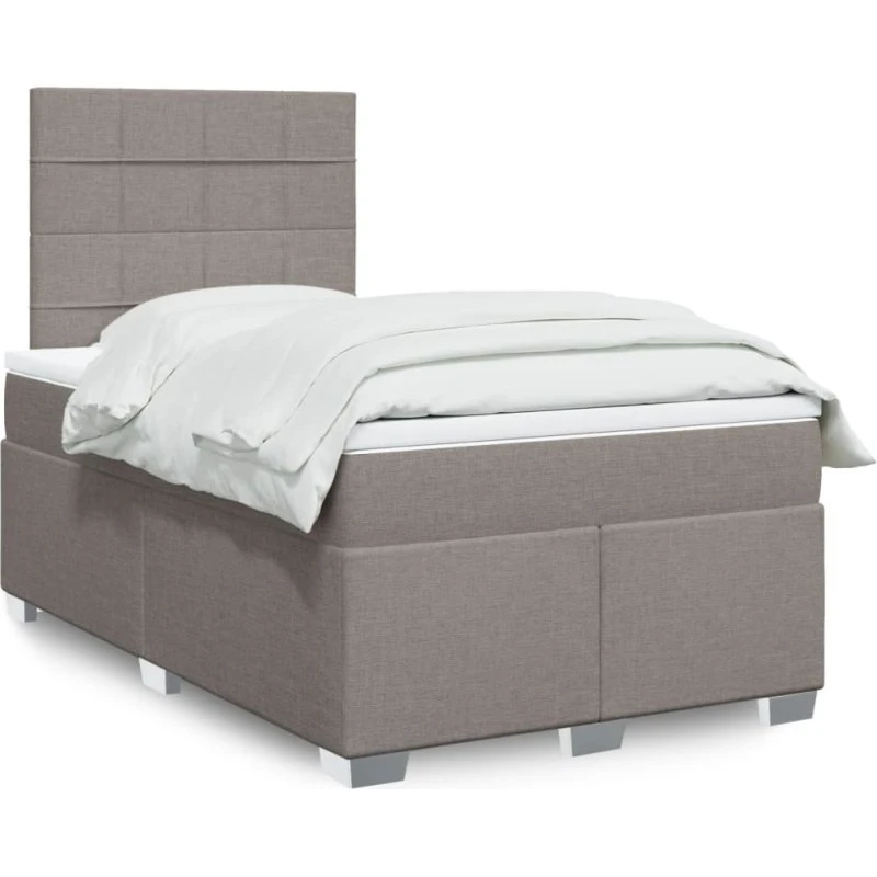vidaXL Kontinentalseng 120x190 cm Gråbrun med Pocketfjedermadras