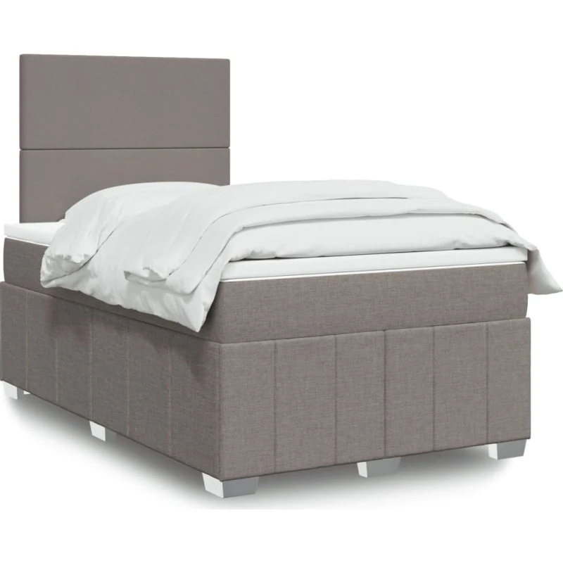 vidaXL Kontinentalseng 120x190 cm gråbrun med pocketfjedermadras
