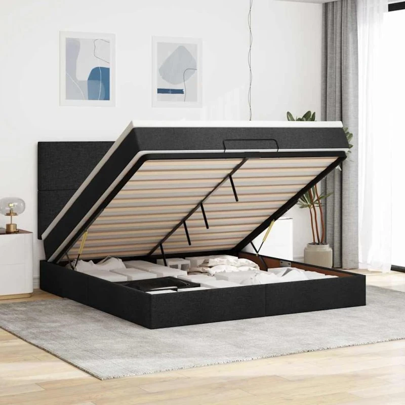 vidaXL Osmannisk Sengeramme med Madras 180x200 cm Sort