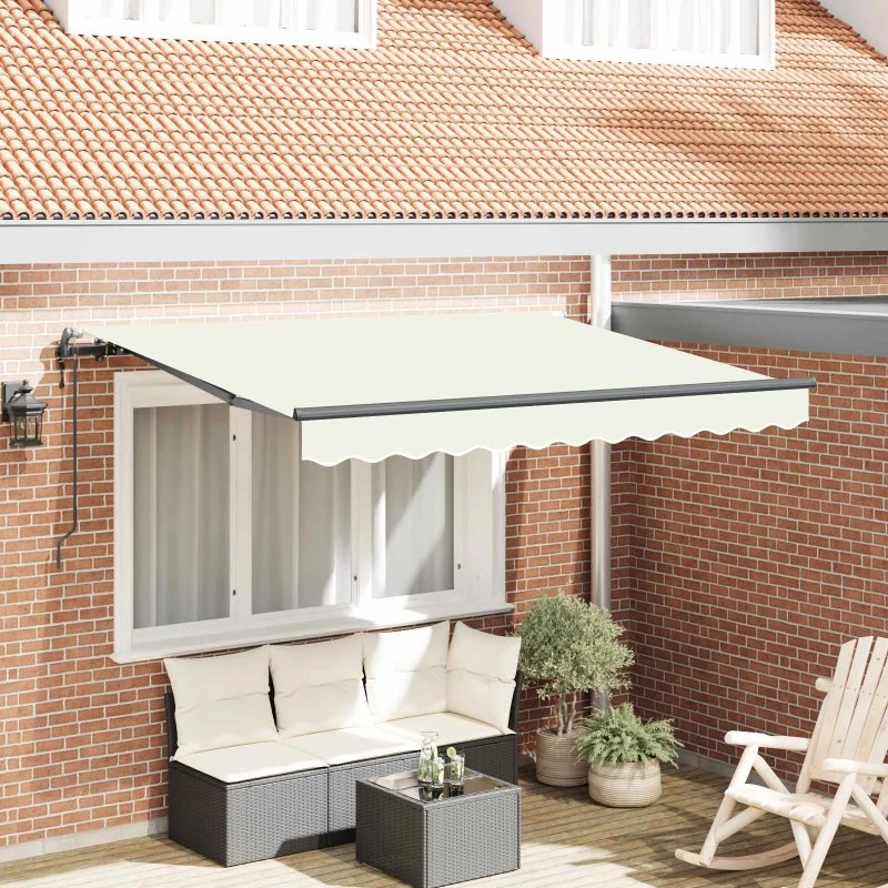 vidaXL Utrækkelig Markise Creme 250 x 200 cm Polyester & Aluminium