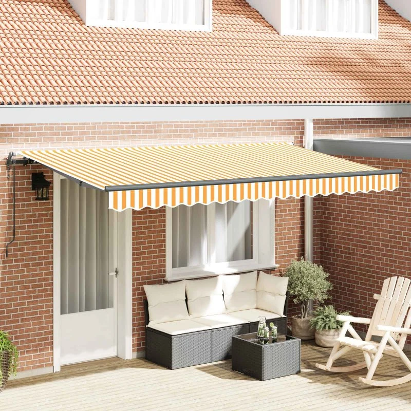 vidaXL Utrækkelig Markise Gul 400 x 200 cm