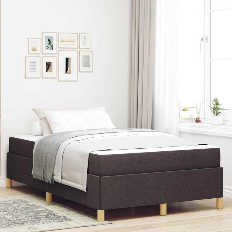 vidaXL Sengestel med Madras Mørk Brun 120 x 190 cm