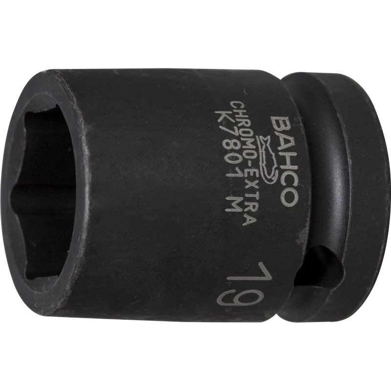 K7801M Krafttop 1/2" 13mm, Sort, Højtlegeret Stål