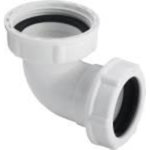 Afløbsvinkel 1 1/2" x Ø40 mm, hvid, PP-plast