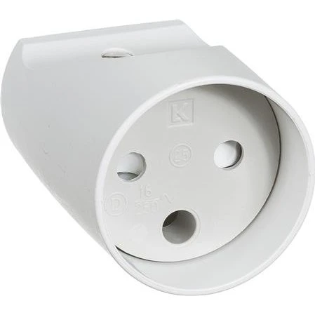 Forlængerled Rund U/J 025 Hvid 16A 250V