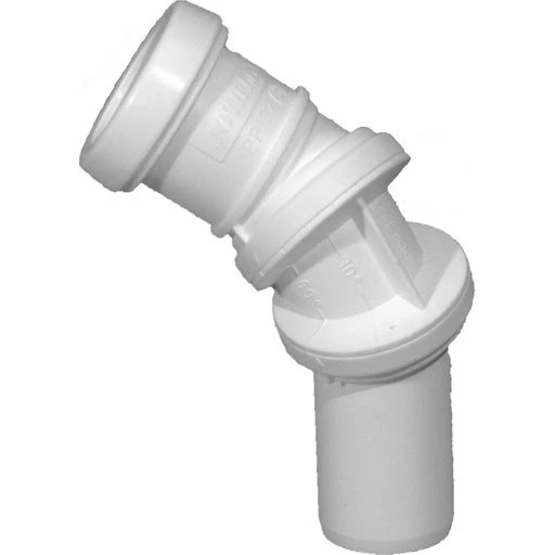 Jotiflex Rørbøjning 40 mm, 0-90°, hvid, drejbar, PP-plast