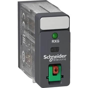 Schneider Electric RXG 2C/O 5A Relæ med Testknap og LED, 24VAC