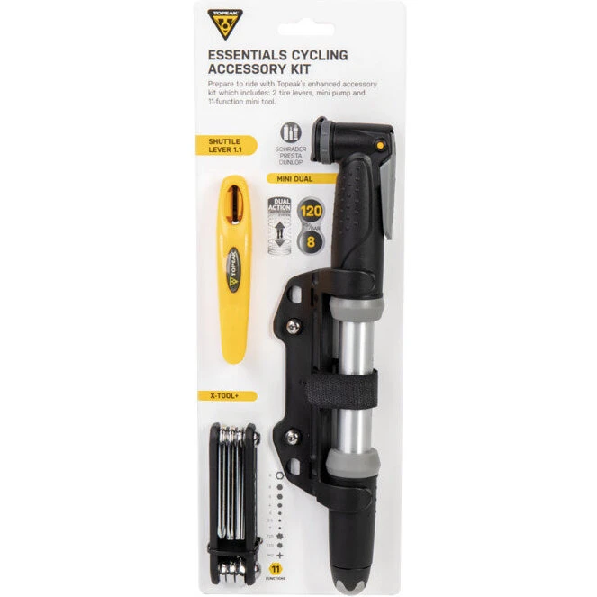 Topeak Essentials Cycling Kit – X-Tool+ multiværktøj & Mini Dual pumpe
