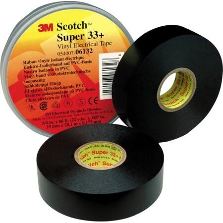 3M Scotch Super 33+ 19 mm x 6 m, sort