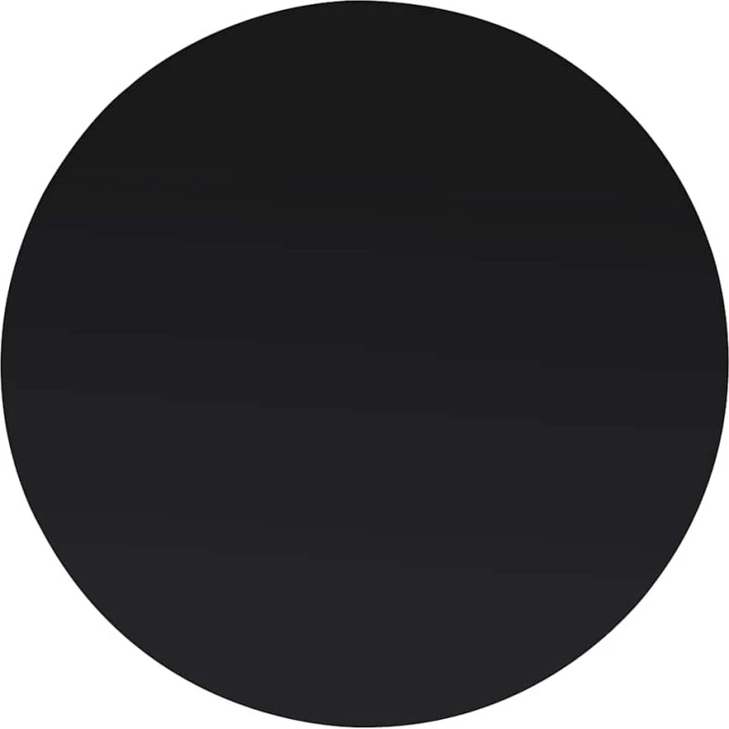 vidaXL hærdet glasbordplade rund 300 mm, sort, 8 mm tyk