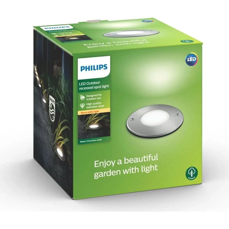 Philips myGarden Moss nedgravningsspot 1x3W 230V inox
