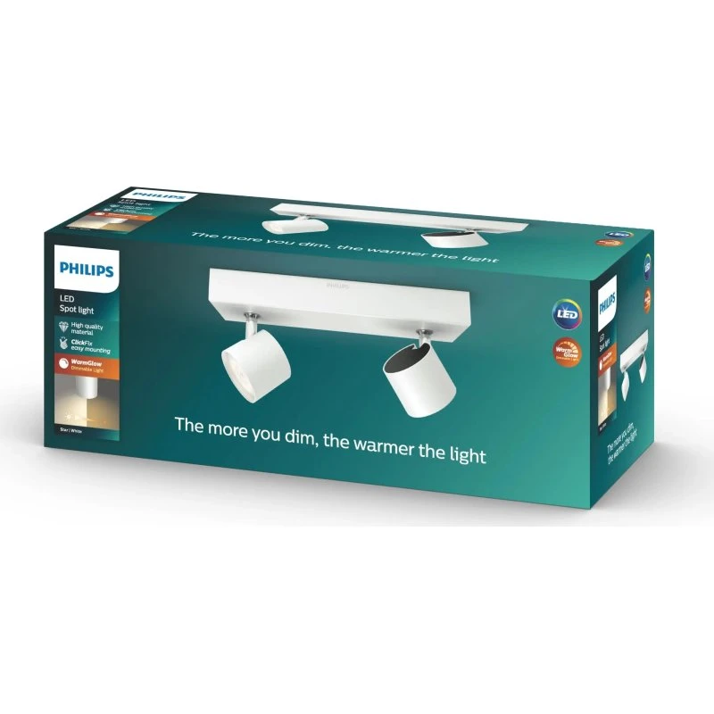 Philips myLiving Star spot 2x4,5W hvid, justerbar lysfarve