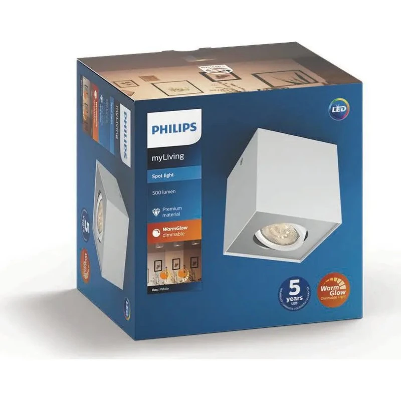 Philips WarmGlow BOX single spot hvid 1x4,5W