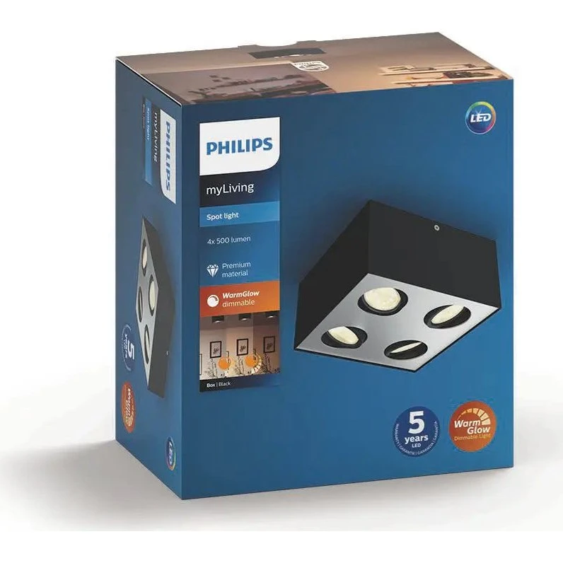 Philips myLiving Box Special form sort 4x4,5W SELV WGD