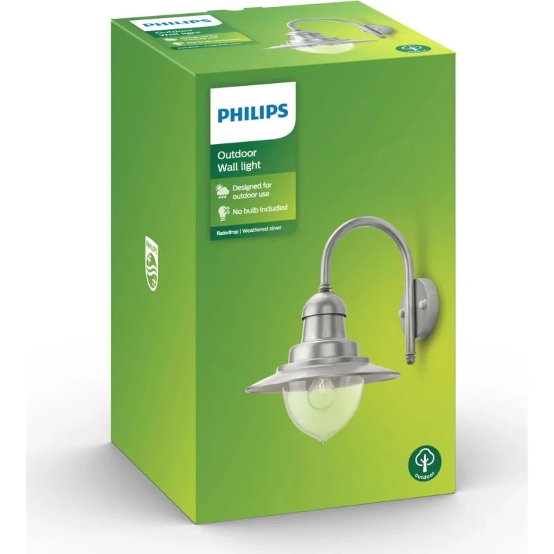 Philips Raindrop væglampe 1x60W antracit aluminium