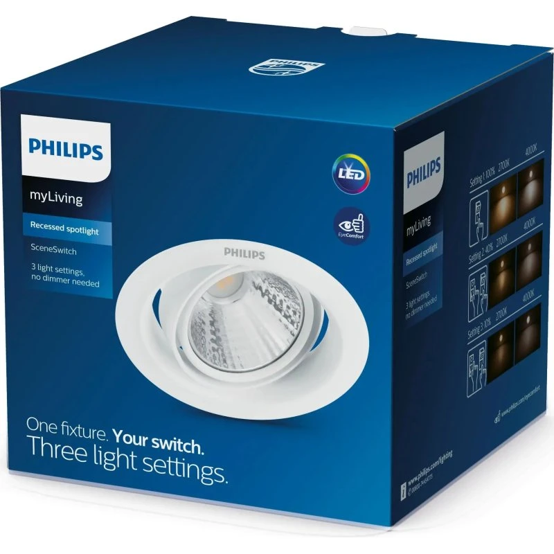 Philips Pomeron DIM 070 7W 27K EU indbygningsspot