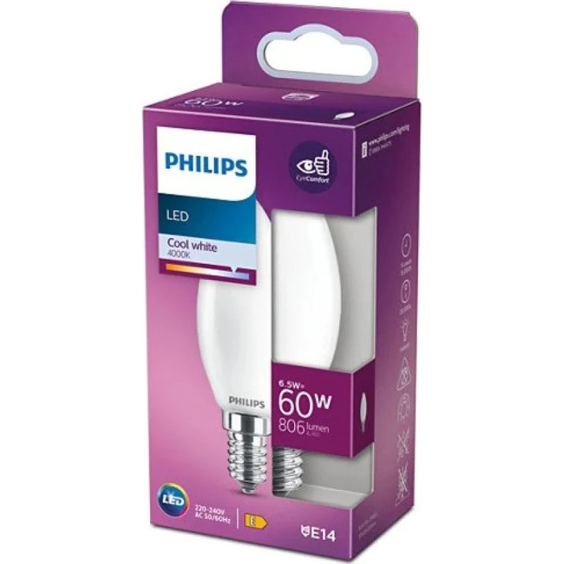 Philips LED 6,5W E14 4000K 806lm
