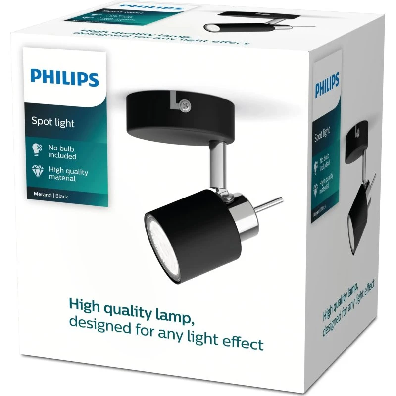 Philips Meranti Single Spot, Sort, 1x35W, GU10