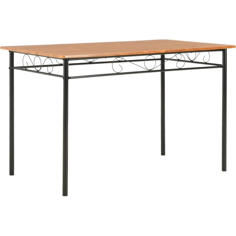 vidaXL Spisebord 120 x 70 x 75 cm MDF brun med stålstel