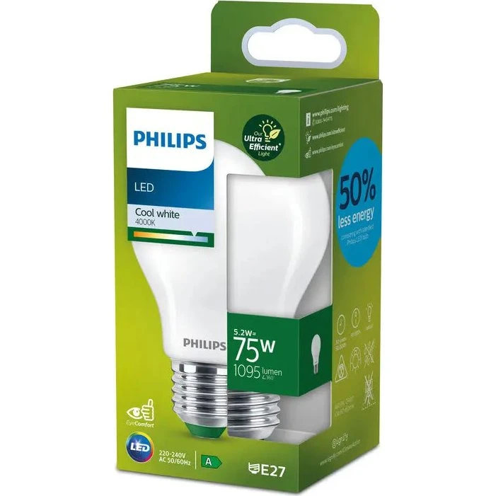 Philips LED 5,2W E27 4000K 1095lm Mat