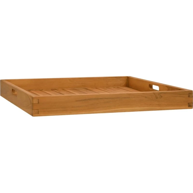 vidaXL Serveringsbakke 60x60 cm massivt teaktræ
