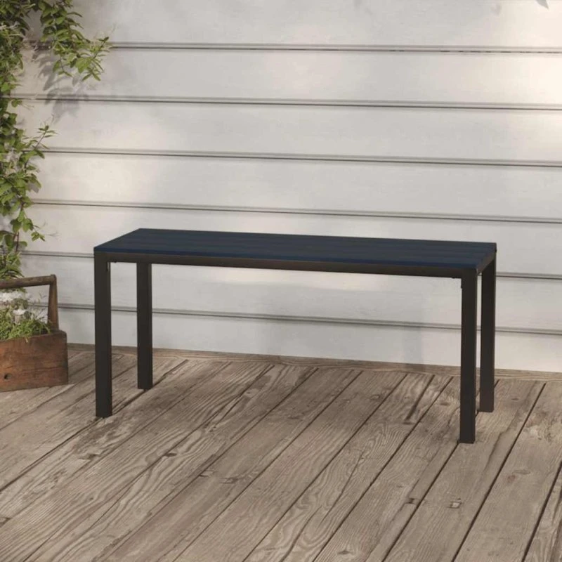 vidaXL havebænk 110 cm stål og WPC sort