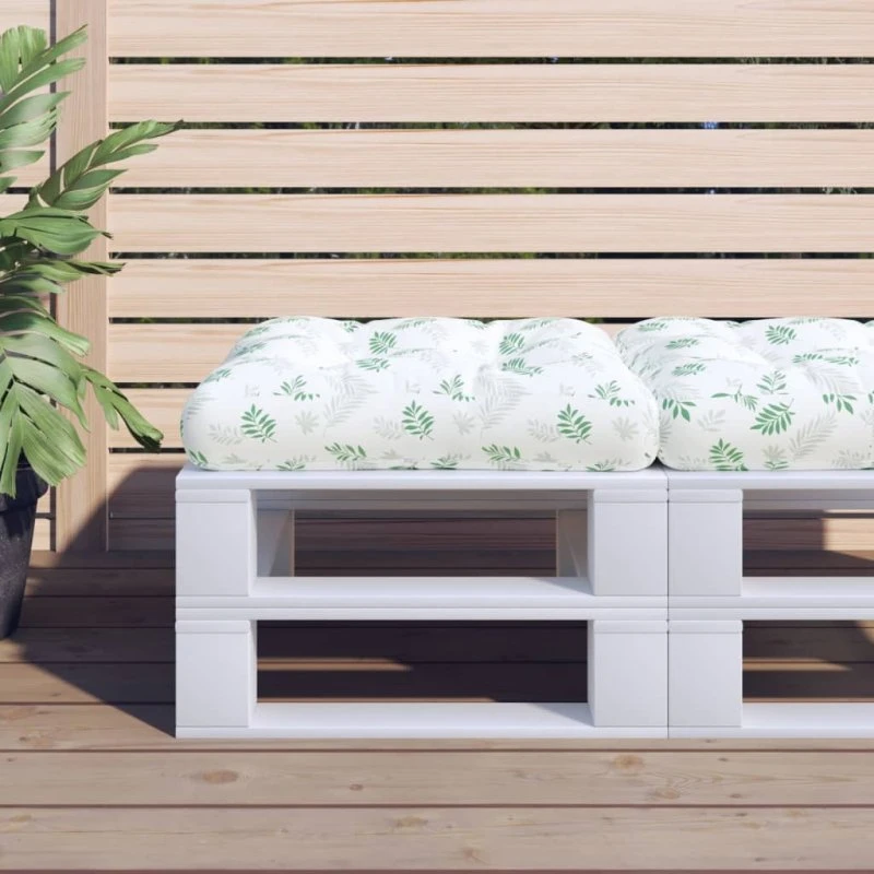 vidaXL Pallehynde 50x50x12 cm Stof Bladmønster
