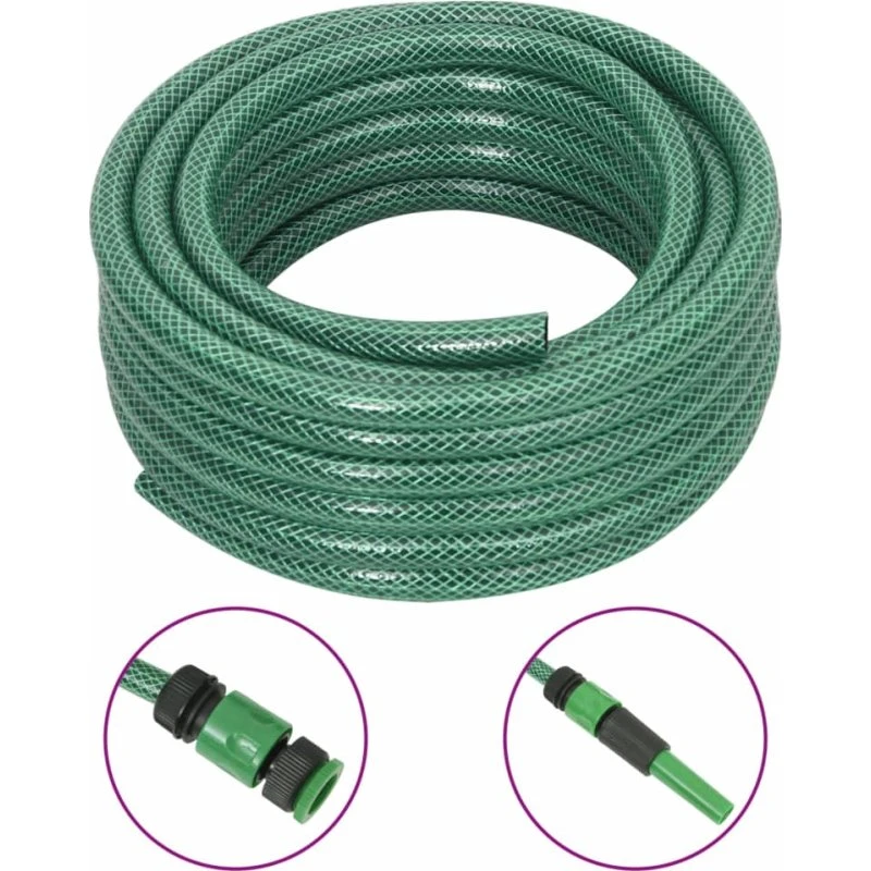 vidaXL Haveslange 0,5" 50 m PVC grøn med tilbehørssæt