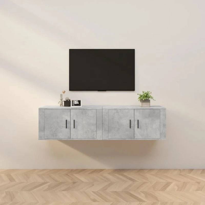 vidaXL Væghængt tv-skab 2 stk. 80x34,5x40 cm betongrå
