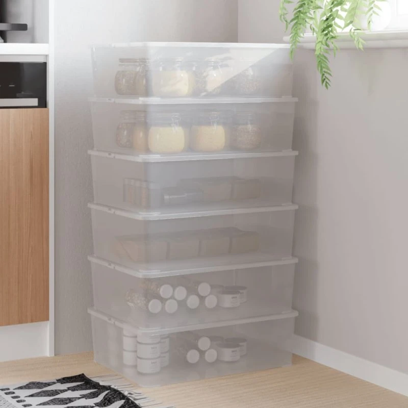 vidaXL 6 stk. 25 l stabelbare opbevaringsbokse i PP
