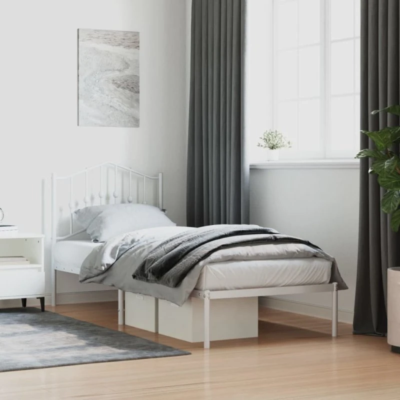 vidaXL Sengeramme 80x200 cm Metal Hvid